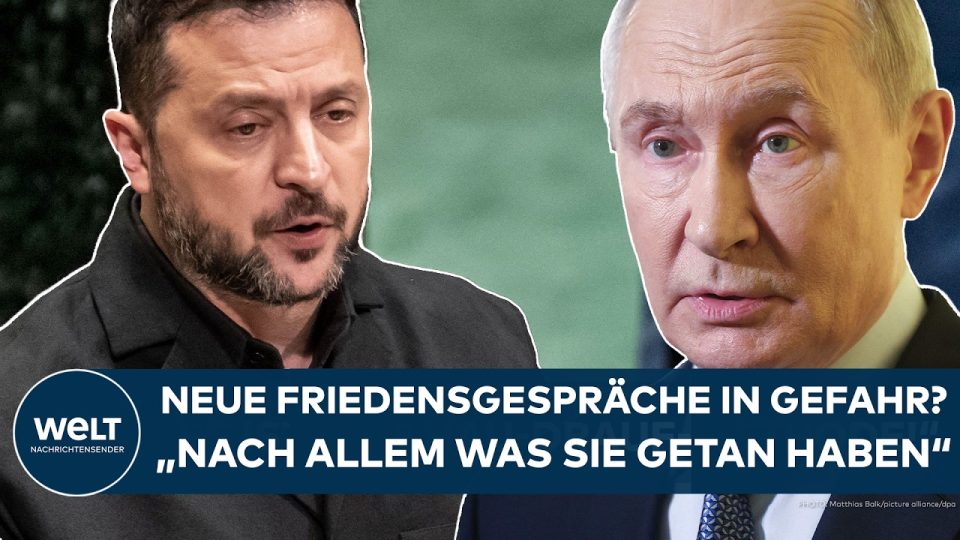 Friedensgespräche Ukraine – Wladimir Putin bei einer Rede – Friedensgespräche im Ukrainekrieg in weiter Ferne