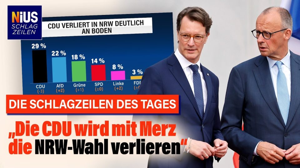 Wahlplakate von AfD und CDU nebeneinander – AfD NRW Umfrage zeigt starken Aufholkurs