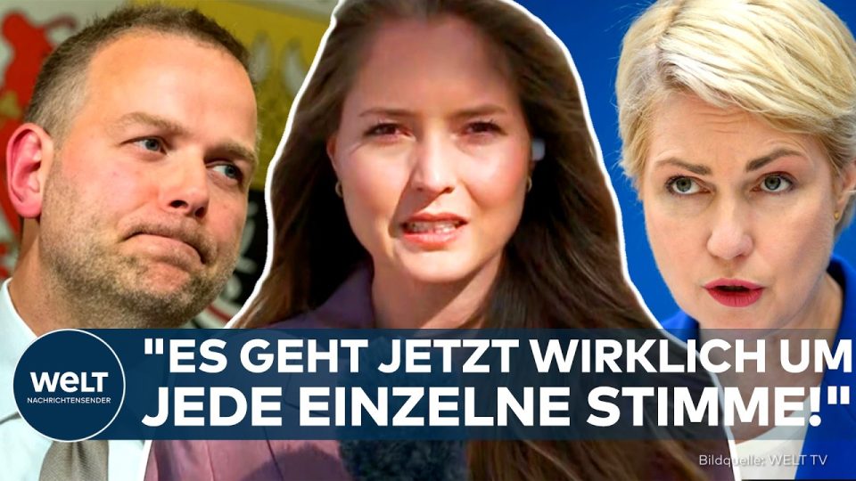 Manuela Schwesig und Erik Holm beim Wahlkampf zur Landtagswahl Mecklenburg-Vorpommern