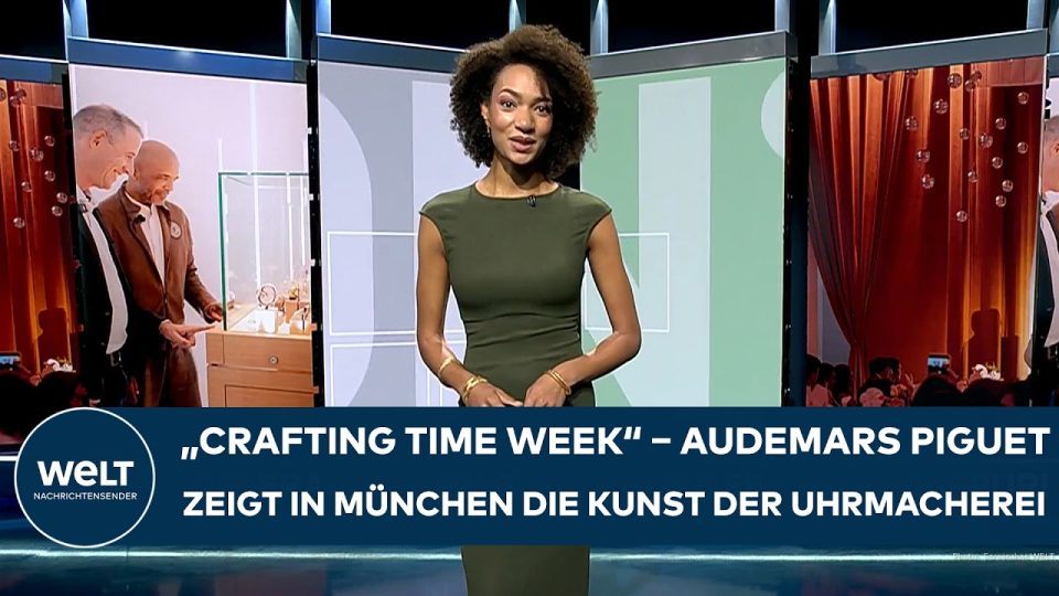 Uhrmacher bei der Arbeit an einem Uhrwerk während der Audemars Piguet Crafting Time Week im Münchner Kunstverein