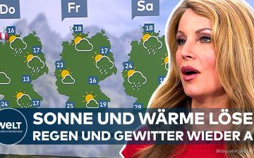 Sonnenschein über einer herbstlichen Landschaft in Deutschland – Spätsommer Wetter kehrt am Wochenende zurück