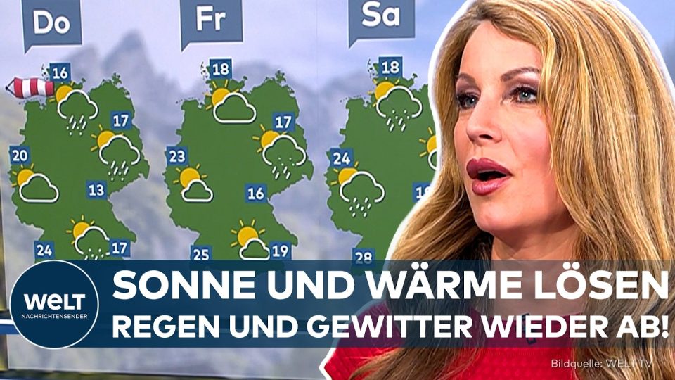 Sonnenschein über einer herbstlichen Landschaft in Deutschland – Spätsommer Wetter kehrt am Wochenende zurück