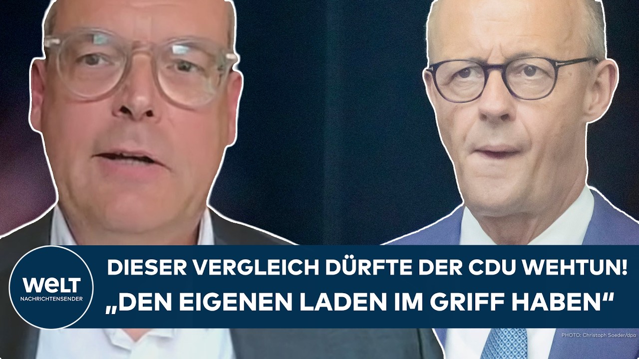 CDU Krise – Bundeskanzler Friedrich Merz am Rednerpult – CDU-Krise im Schatten Adenauers