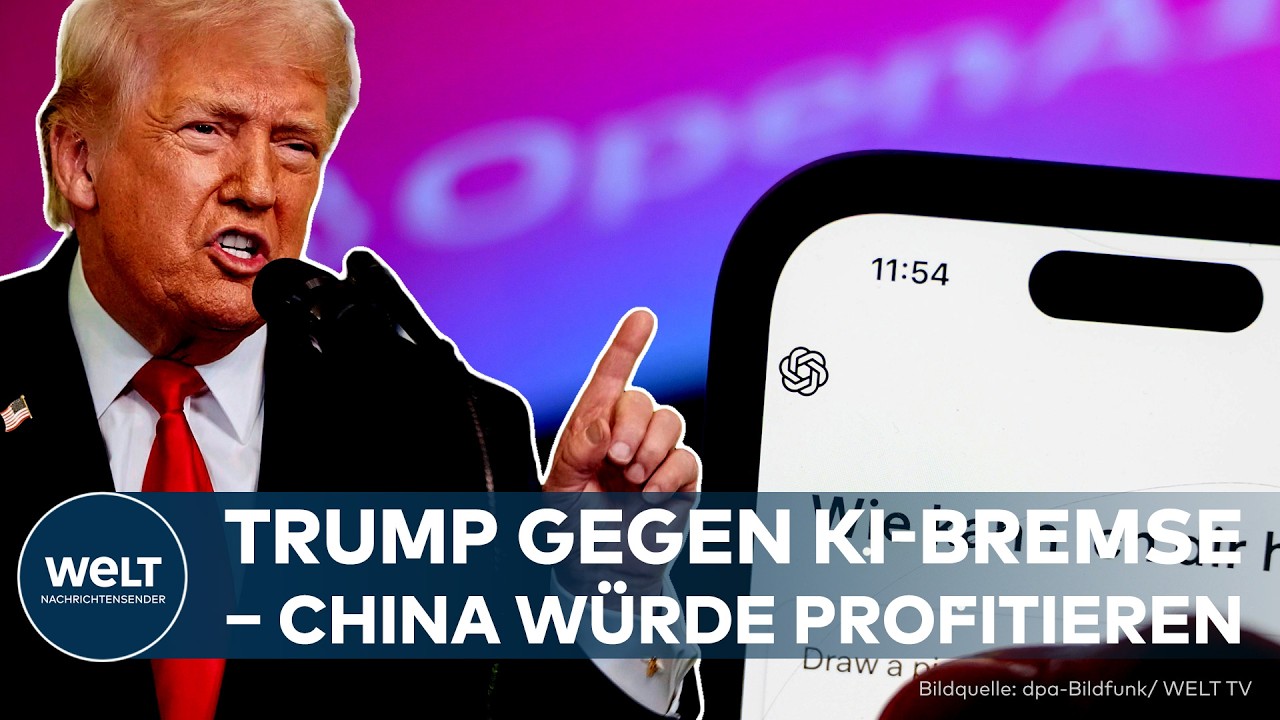 Donald Trump spricht über KI-Regulierung im Wettlauf mit China um die Vorherrschaft bei künstlicher Intelligenz