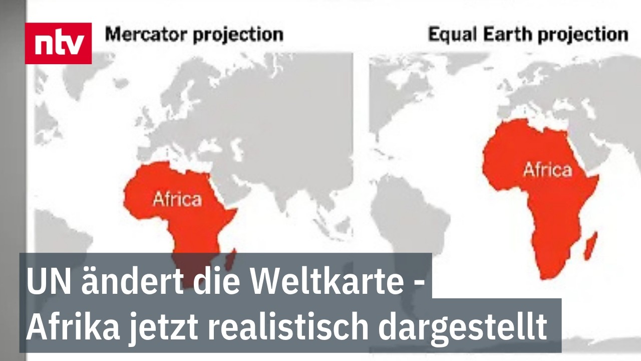 Weltkarte mit Mercatorprojektion zeigt Afrika verzerrt – Weltkarten-Resolution der UN fordert genauere Darstellung
