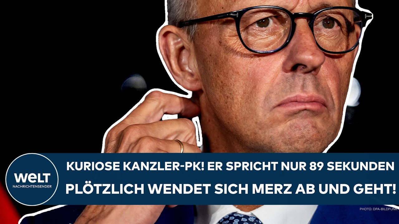Bundeskanzler Friedrich Merz beim Verlassen eines Presseauftritts – Kanzler Merz steht innenpolitisch unter Druck