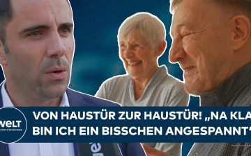 CDU Mecklenburg-Vorpommern – CDU-Spitzenkandidat Daniel Peters beim Haustürwahlkampf in Wismar, Mecklenburg-Vorpommern