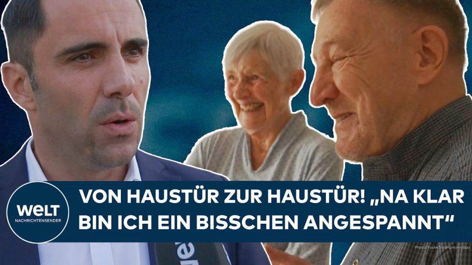 CDU Mecklenburg-Vorpommern – CDU-Spitzenkandidat Daniel Peters beim Haustürwahlkampf in Wismar, Mecklenburg-Vorpommern