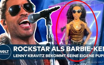 Lenny Kravitz Ken Puppe von Mattel mit Dreadlocks, Sonnenbrille und Bootcut-Jeans im Rockstar-Look