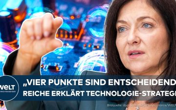 Technologie-Strategie Europa – Wirtschaftsministerin Katharina Reiche erläutert die europäische Technologie-Strategie mit Fo…