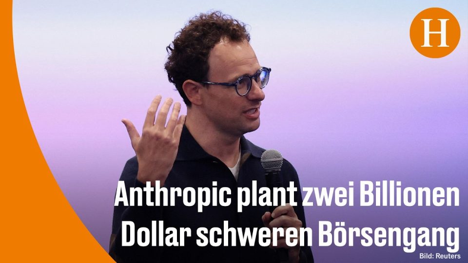 Anthropic-Logo auf einem Bildschirm, symbolisch für den geplanten Anthropic Börsengang mit einer Bewertung von 2 Billionen D…