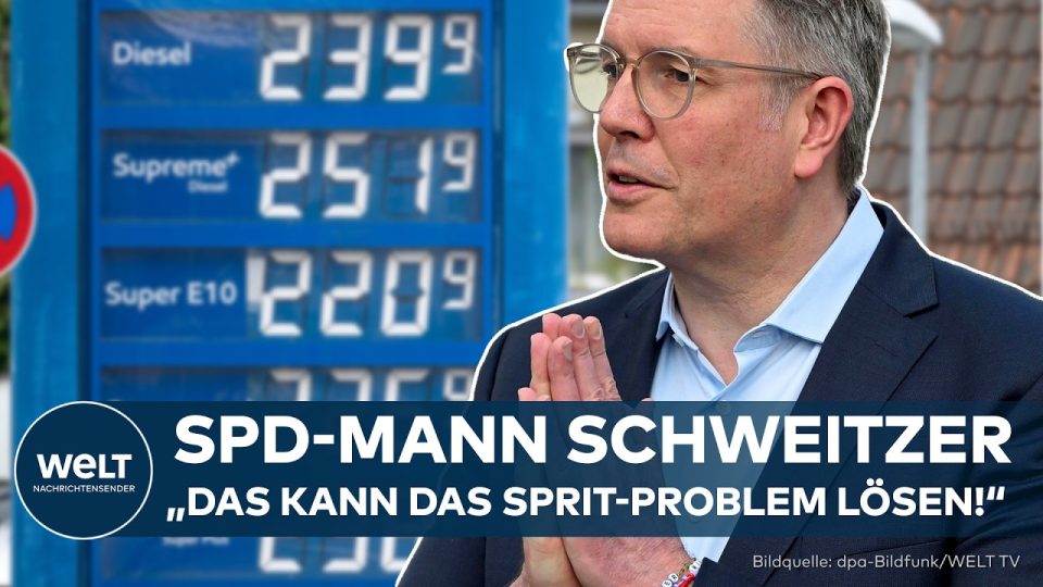 Übergewinnsteuer Mineralölkonzerne – Zapfsäule an einer deutschen Tankstelle mit Dieselpreis über 2,45 Euro – Übergewinnsteu…