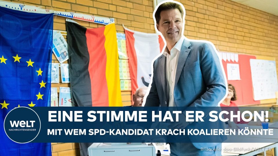 Berlin-Wahl SPD – SPD-Spitzenkandidat Steffen Krach bei der Stimmabgabe zur Berlin-Wahl im Wahllokal