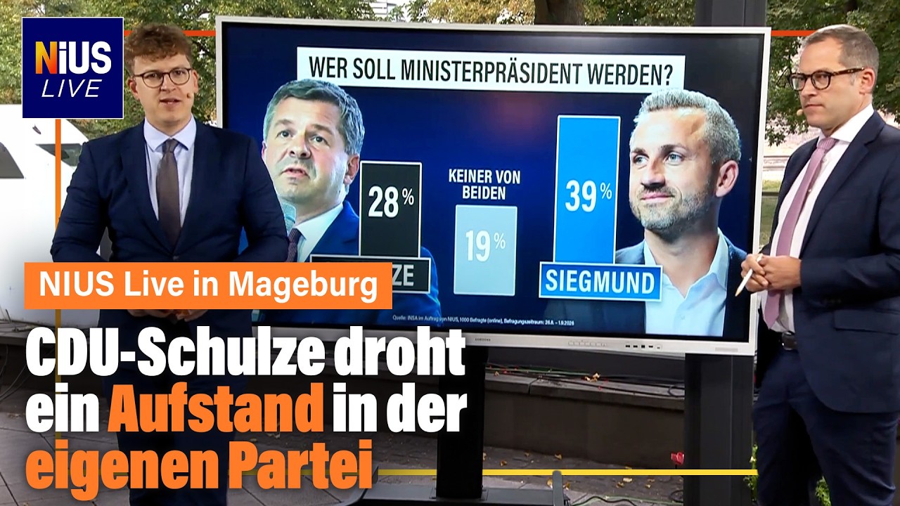 AfD Sachsen-Anhalt Wahl – Ulrich Sigmund spricht auf einer AfD-Wahlkampfveranstaltung in Sachsen-Anhalt vor der Landtagswahl…