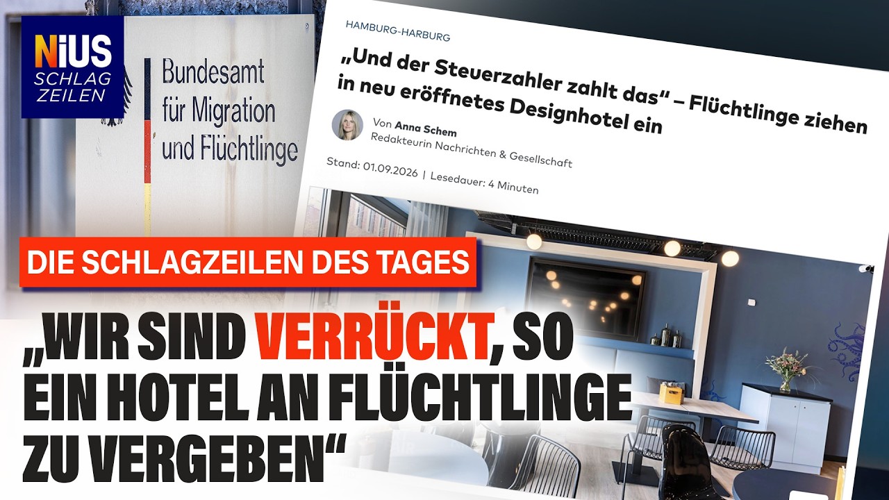 Geflüchtete Designhotel Hamburg – Blick auf das Designhotel New Kai im Hamburger Binnenhafen, das als Unterkunft für Geflüch…
