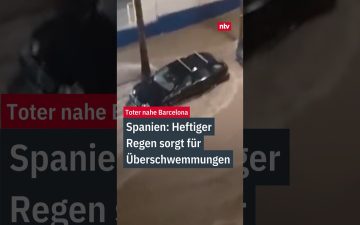 Überschwemmung Spanien – Überflutete Straßen in Spanien nach heftigen Regenfällen – Überschwemmung in Barcelona und Valencia