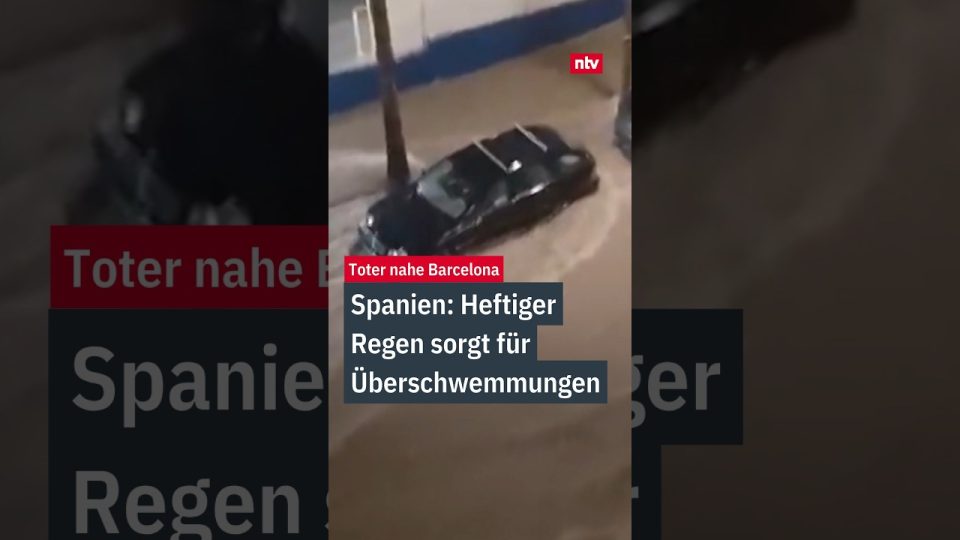 Überschwemmung Spanien – Überflutete Straßen in Spanien nach heftigen Regenfällen – Überschwemmung in Barcelona und Valencia