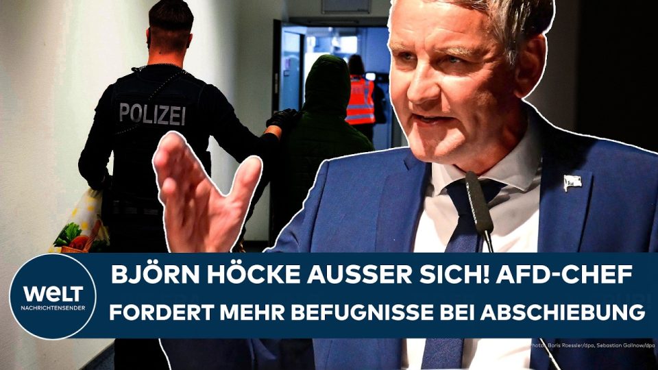 Abschiebung Sondereinheit – Björn Höcke spricht auf einer Veranstaltung zur Forderung einer Sondereinheit für Abschiebungen …