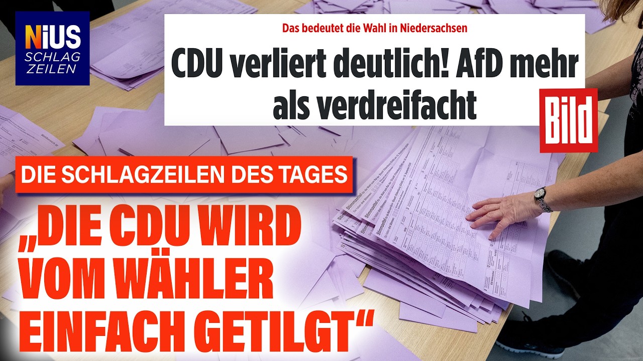 Kommunalwahl Niedersachsen – Wahllokal in Niedersachsen bei der Kommunalwahl, Wahlurne im Vordergrund, Ergebnis AfD CDU SPD