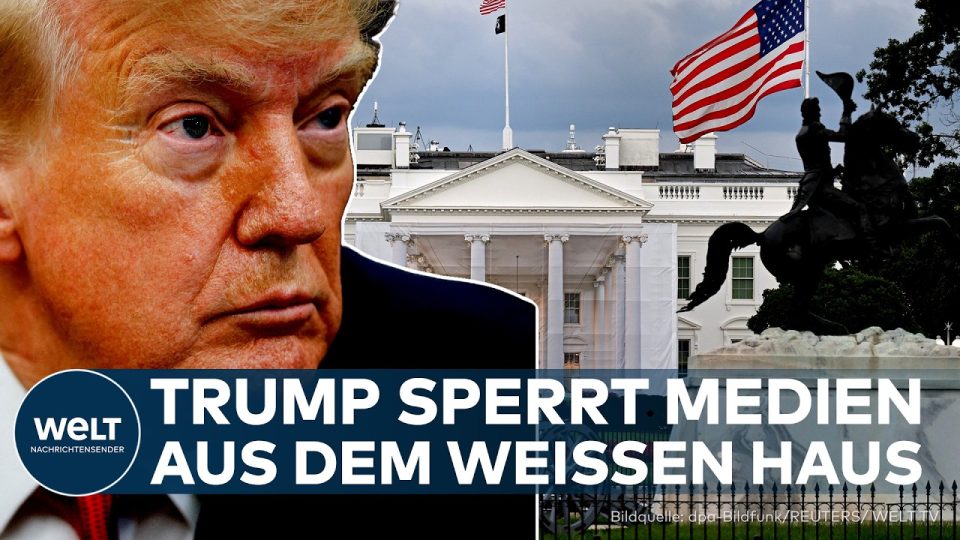 Medienausschluss Weißes Haus – Donald Trump beim Pressebriefing im Weißen Haus – Medienausschluss von CNN, MSNBC und Politico