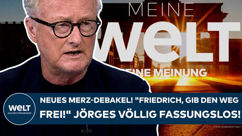 Friedrich Merz steht vor CDU-Logo nach Wahlniederlage – CDU-Krise nach Landtagswahlen