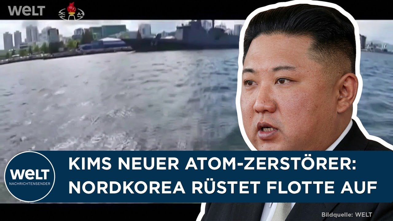 Nordkorea Atomwaffen-Zerstörer – Kim Jong-un inspiziert Nordkoreas neuen Atomwaffen-Zerstörer im Hafen von Wonsan