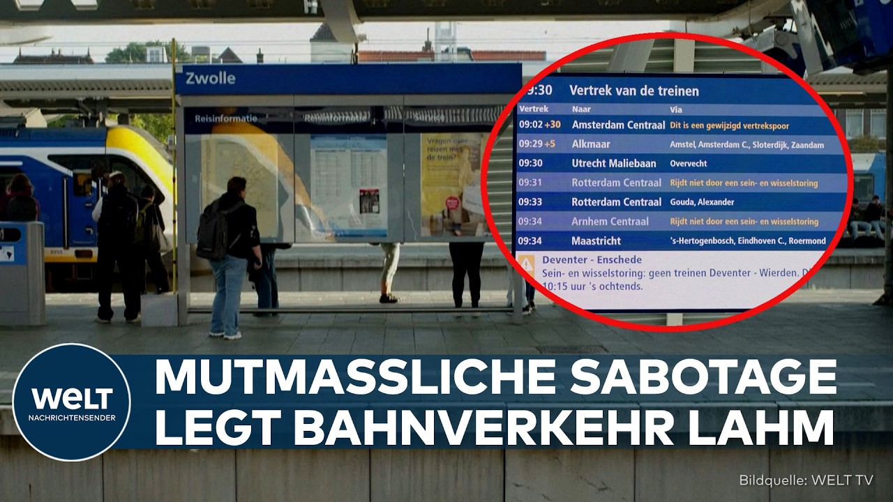 Bahn-Sabotage Niederlande – Gesperrte Bahngleise in den Niederlanden nach gezielter Bahn-Sabotage durch unbekannte Täter