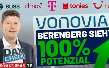 DAX-Kurstabelle auf einem Börsenmonitor – DAX-Check mit Fokus auf Deutsche Telekom, TUI und Vonovia