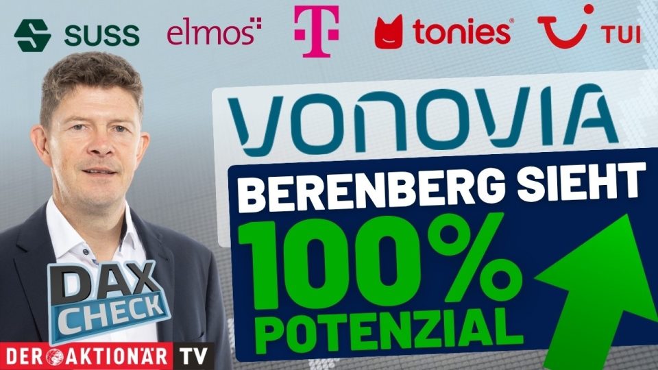 DAX-Kurstabelle auf einem Börsenmonitor – DAX-Check mit Fokus auf Deutsche Telekom, TUI und Vonovia