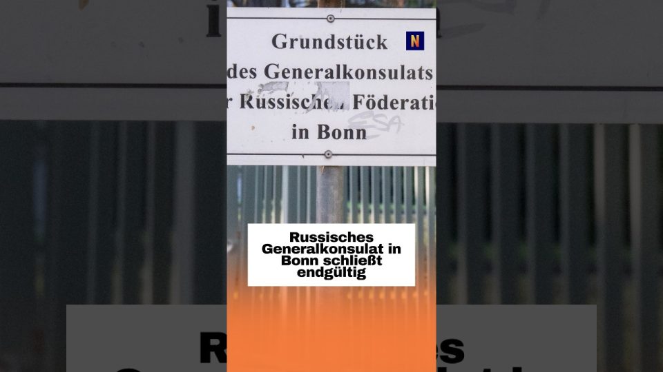 Generalkonsulat Bonn – Schild des russischen Generalkonsulats in Bonn – die Vertretung schließt endgültig ihre Türen