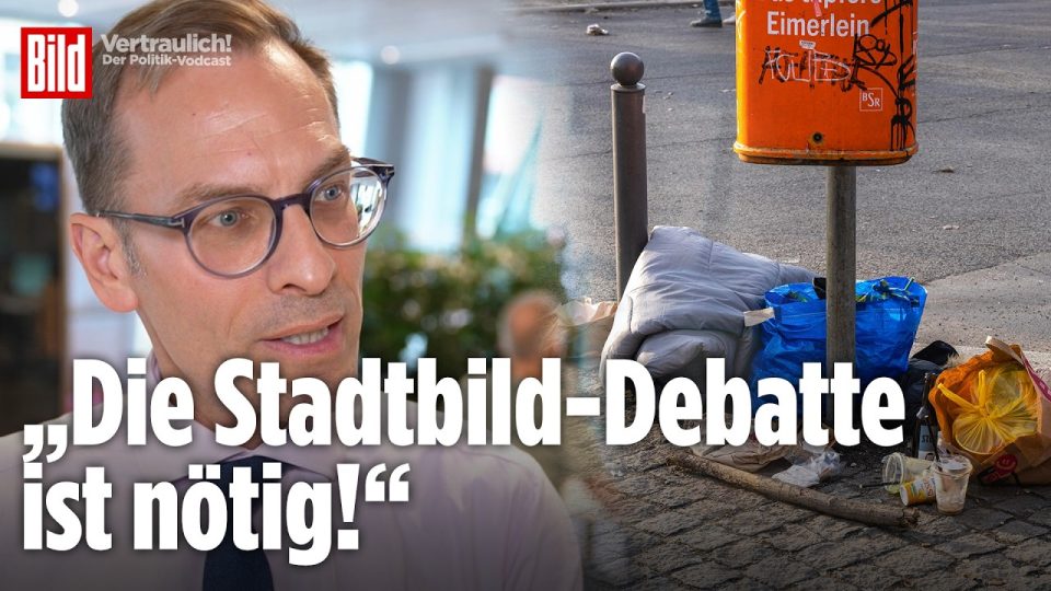 Boris Rhein und Friedrich Merz bei einer CDU-Veranstaltung, Stadtbild-Debatte zur Migration im Fokus