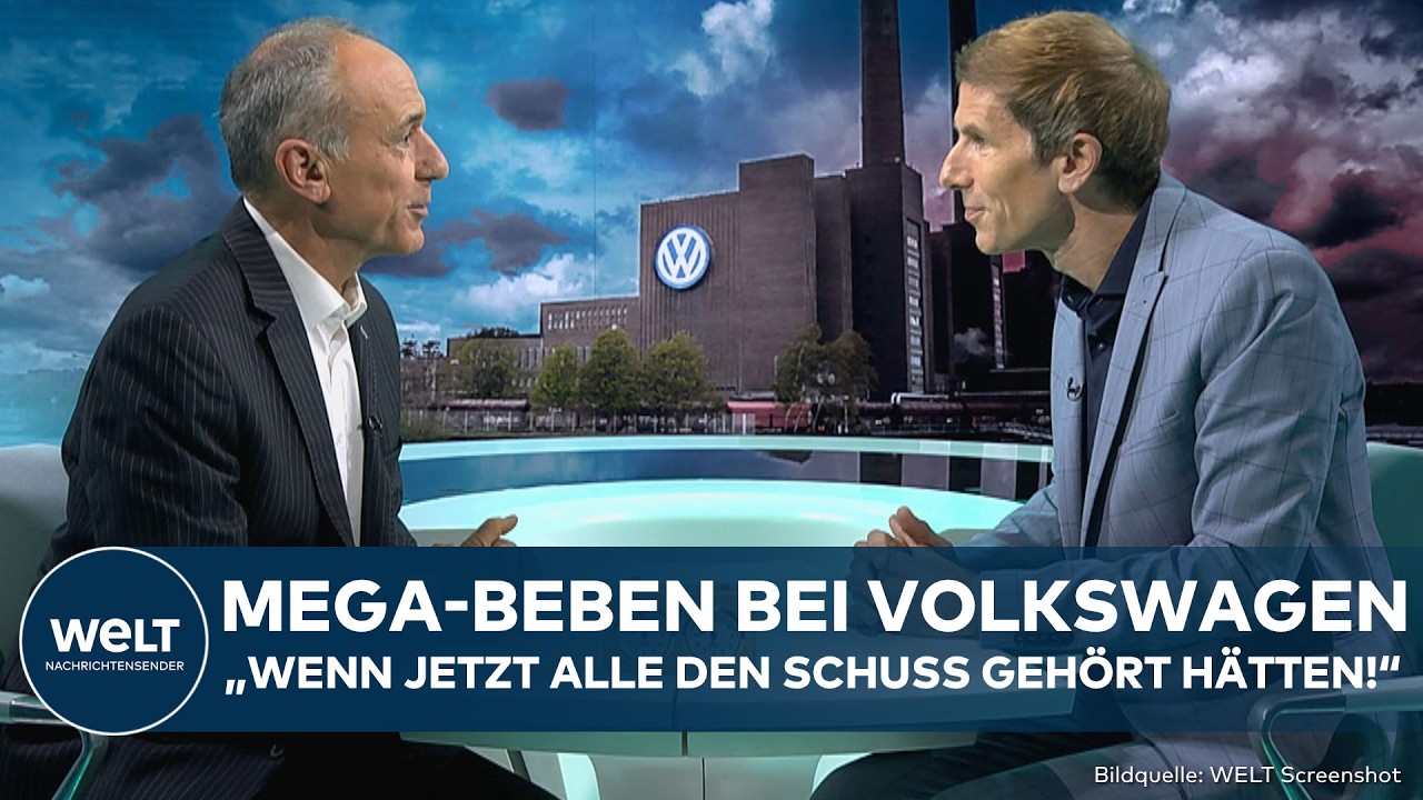 VW-Werk mit Produktionshalle und Fahrzeugen am Band – VW Stellenabbau und Sanierungskonzept 2026