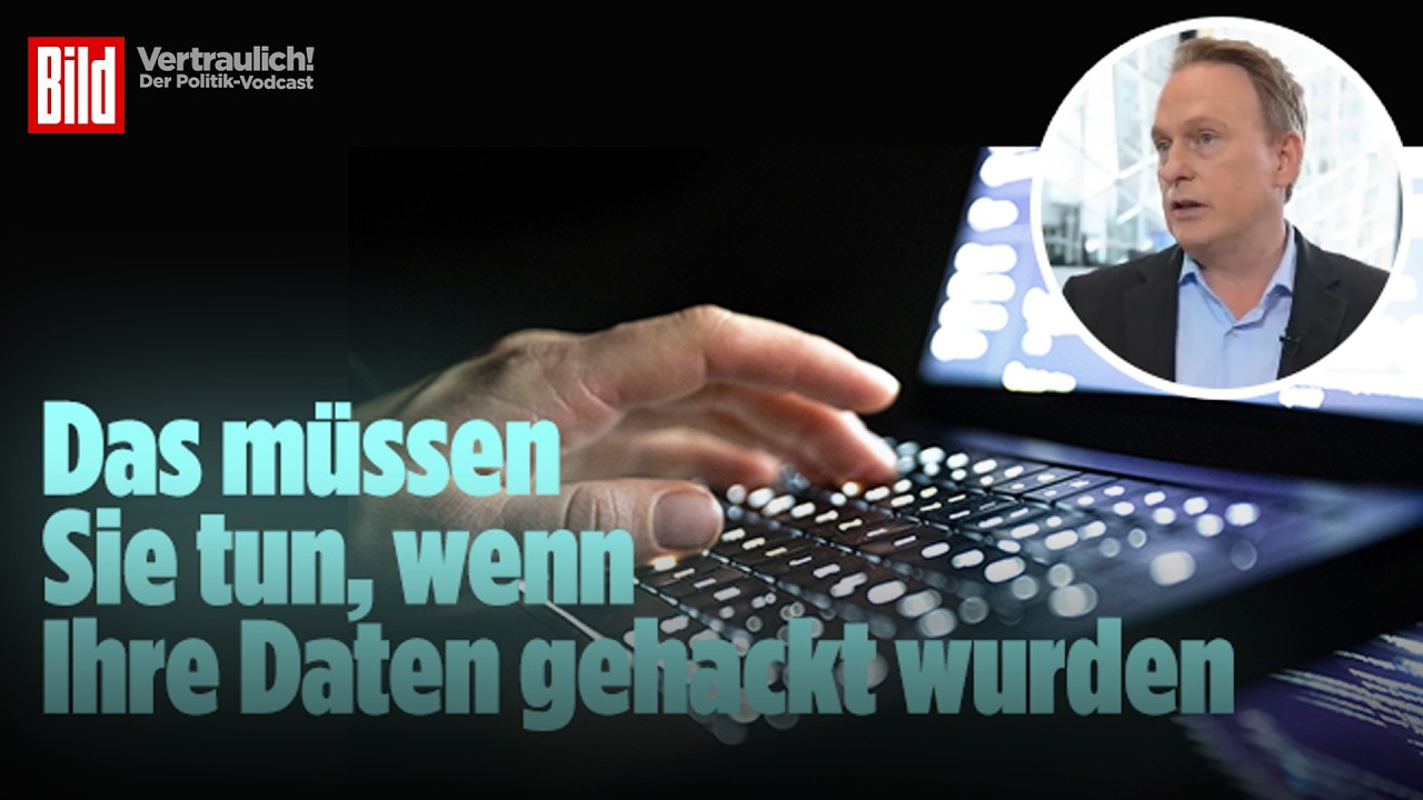 Laptop-Bildschirm zeigt Warnung vor einem Datenleck – Verbraucher prüfen ihre Daten