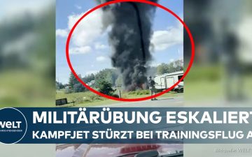 F-16 Absturz Michigan – Rauchsäule nach F-16 Absturz in Michigan bei einer Militärübung im ländlichen Gebiet