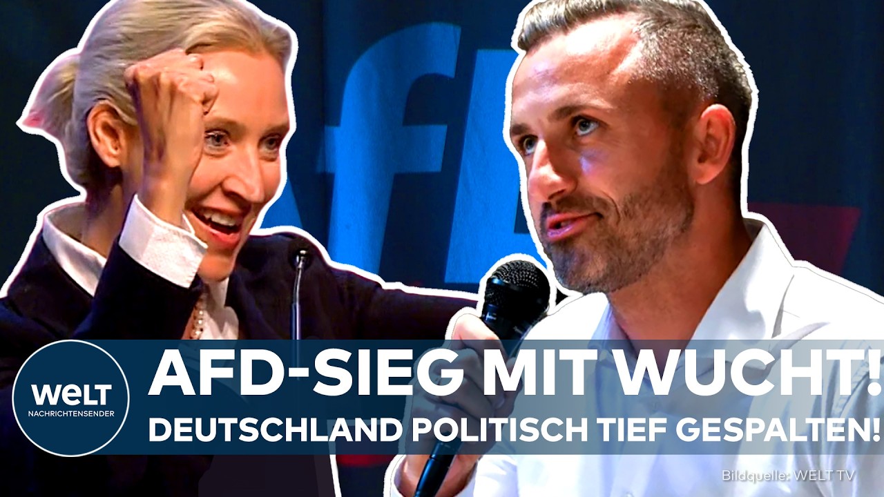Demonstranten und Passanten vor dem Brandenburger Tor in Berlin diskutieren über den AfD-Wahlerfolg in Sachsen-Anhalt