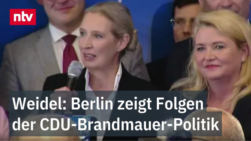 Alice Weidel bei einer Pressekonferenz zur Brandmauerpolitik der CDU nach der Berliner Wahl