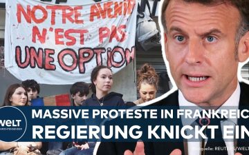 Schülerproteste Frankreich – Schülerinnen und Schüler demonstrieren bei Schülerprotesten in Frankreich auf einer Straße in P…