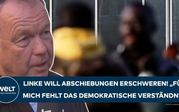 Asylpolitik Berlin – Berliner Bürger diskutieren über Asylpolitik und Migration auf einer belebten Straße in Berlin