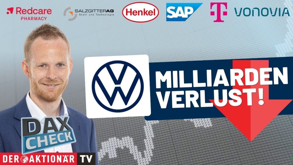 DAX-Kurstafel mit Aktien von Henkel, SAP, Volkswagen und Vonovia beim DAX-Check