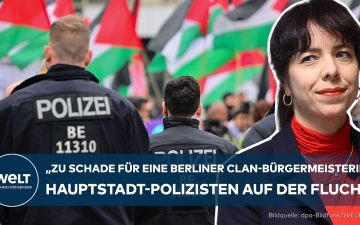 Berliner Polizisten Versetzung – Berliner Polizisten in Uniform bei einem Einsatz – Versetzungsanträge nach Wahlsieg der Lin…