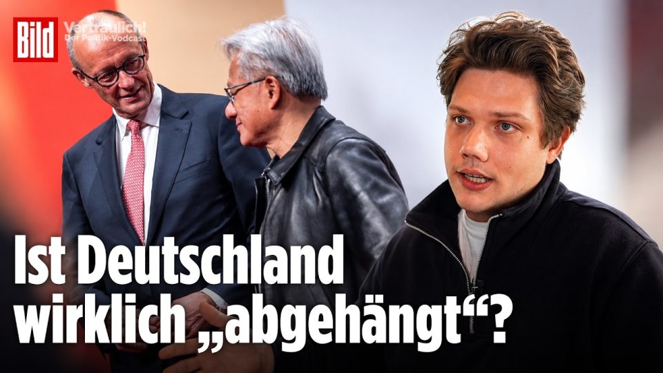 Nvidia-Chef Jensen Huang spricht auf einem Investitionsgipfel in Berlin über physische KI und Deutschlands Zukunft als Techn…