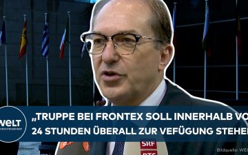 Bundesinnenminister Alexander Dobrindt spricht in Luxemburg über den EU-Krisenmechanismus Migration vor Mikrofonen