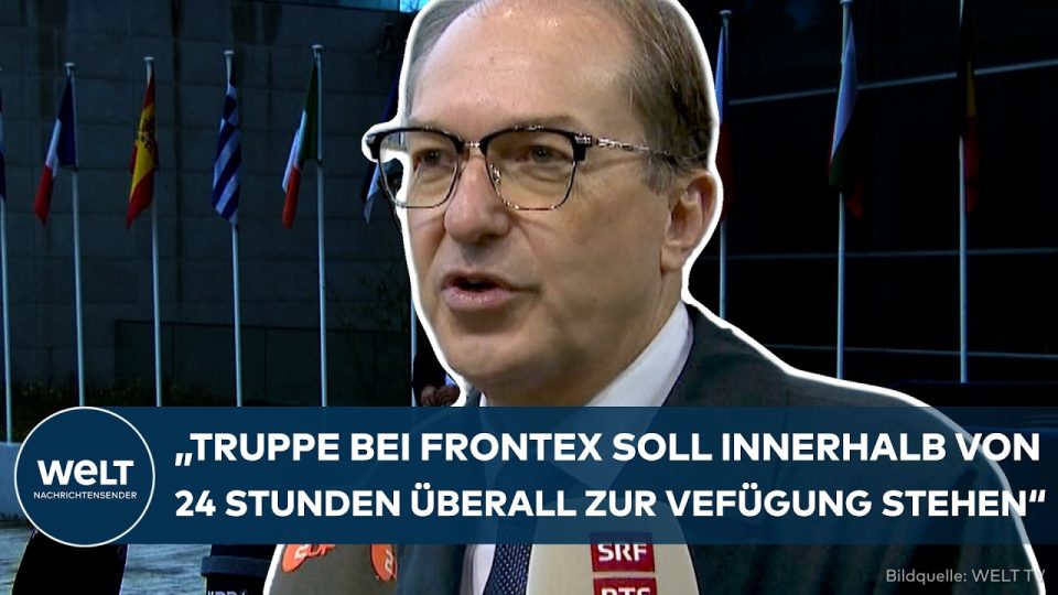 Bundesinnenminister Alexander Dobrindt spricht in Luxemburg über den EU-Krisenmechanismus Migration vor Mikrofonen