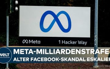 Cambridge Analytica – Richterhammer vor einem Bildschirm mit Facebook-Logo – Symbol für die Cambridge-Analytica-Klage gegen …