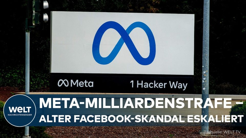 Cambridge Analytica – Richterhammer vor einem Bildschirm mit Facebook-Logo – Symbol für die Cambridge-Analytica-Klage gegen …