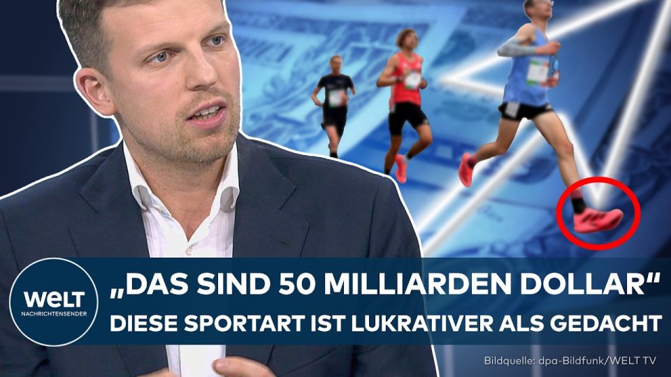 Laufschuhe verschiedener Marken auf einer Tartanbahn – Adidas Aktie und der globale Laufschuhmarkt im Fokus