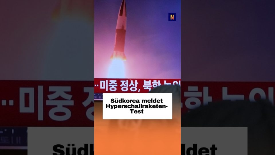 Südkoreanischer Raketenstart bei einem Testschuss – Hyperschallrakete steigt in den Himmel auf
