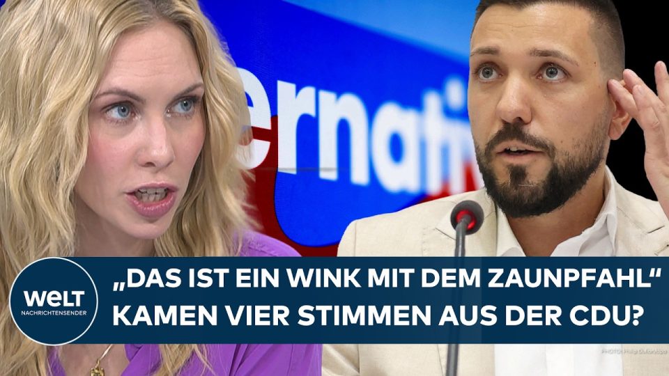 Plenarsaal eines deutschen Landtags bei einer Abstimmung – AfD Abstimmungserfolg sorgt für politische Debatte