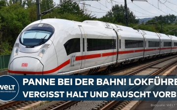 Ein ICE-Zug fährt mit hoher Geschwindigkeit durch einen Bahnhof, ohne zu halten – ICE Halt vergessen in Fulda