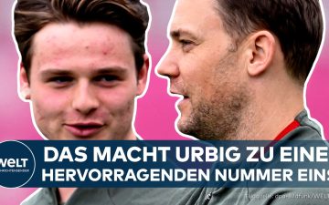 Torhüter Jonas Urbig beim FC Bayern München im Champions-League-Einsatz – Bayerns Nummer eins der Zukunft